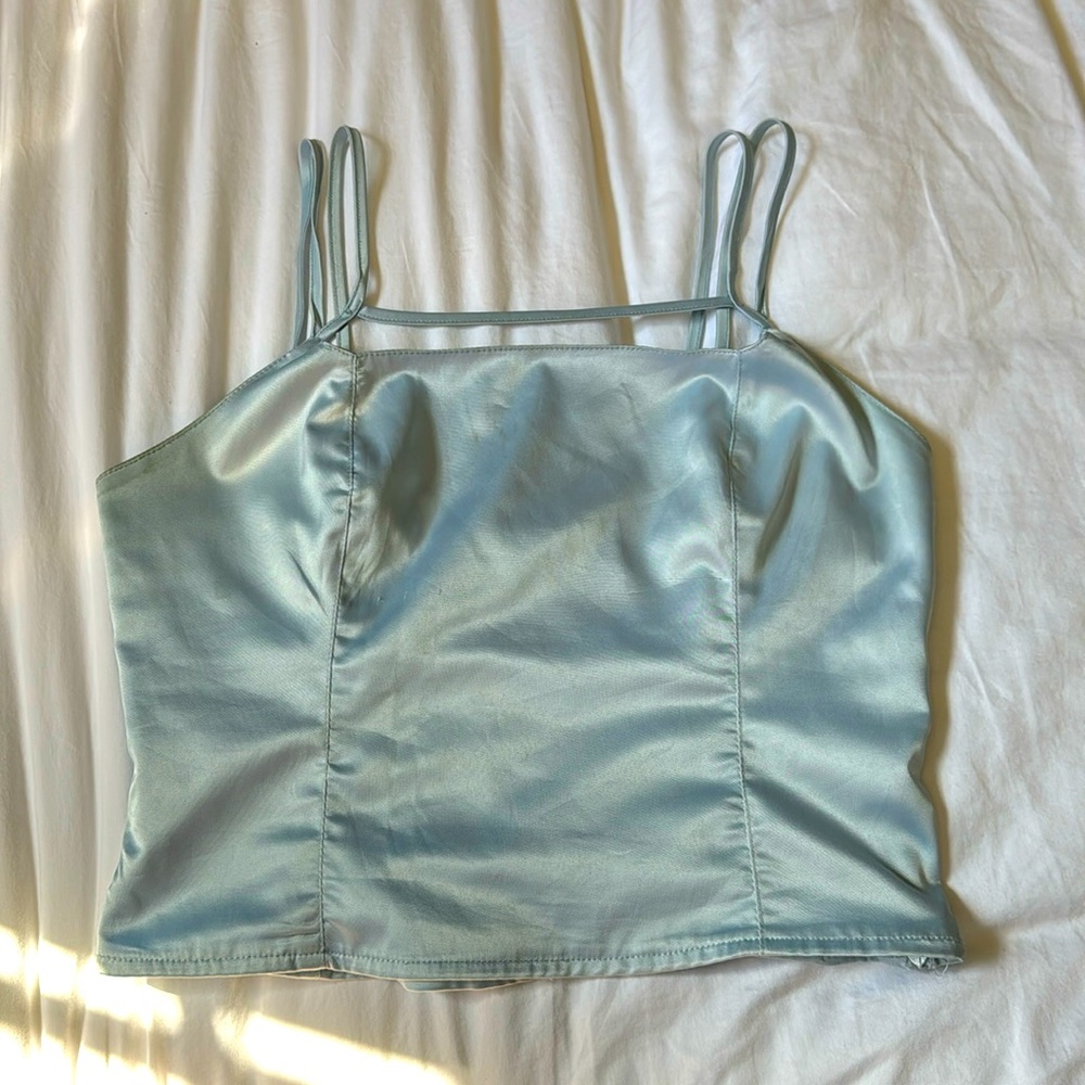 Baby blue crop top